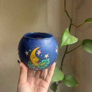 Blue Moon and Stars Decorative candle holder/bowl